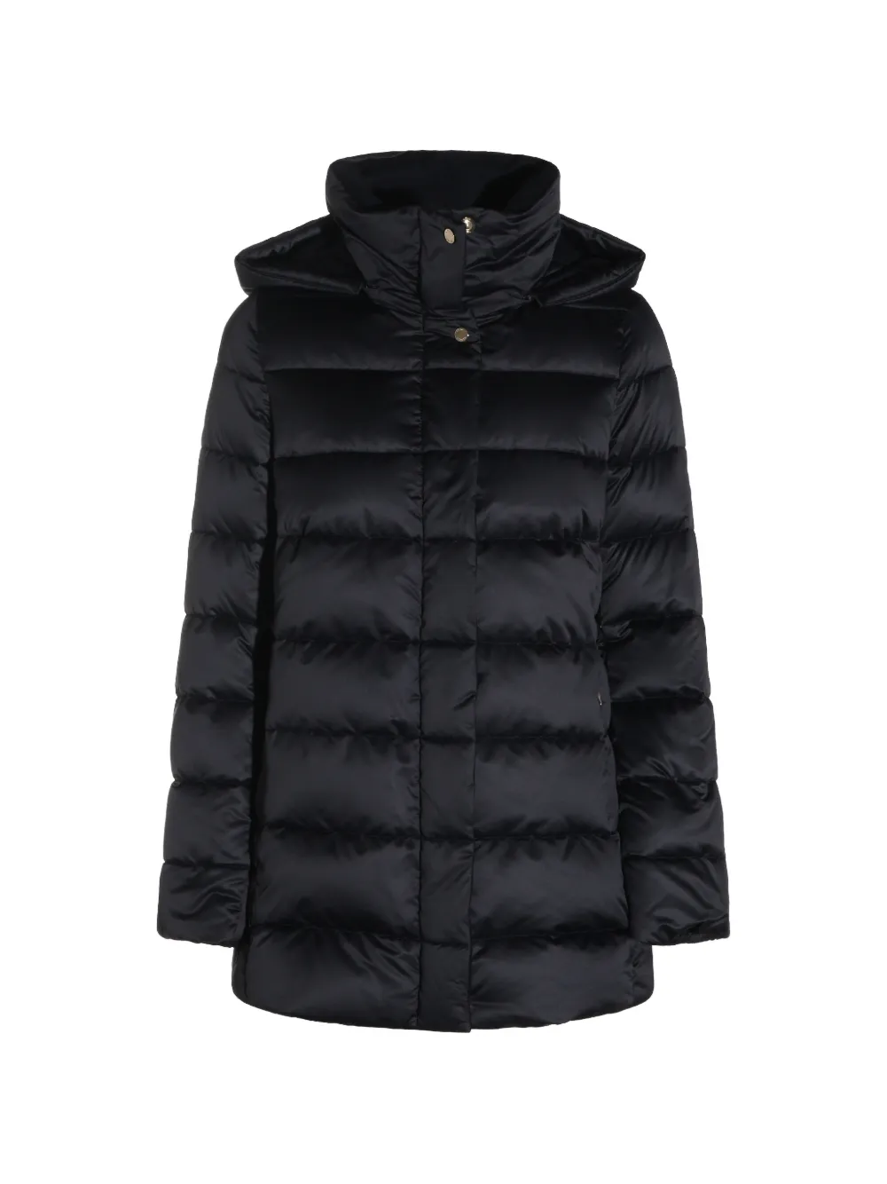 Moorer quilted hooded coat Zwart