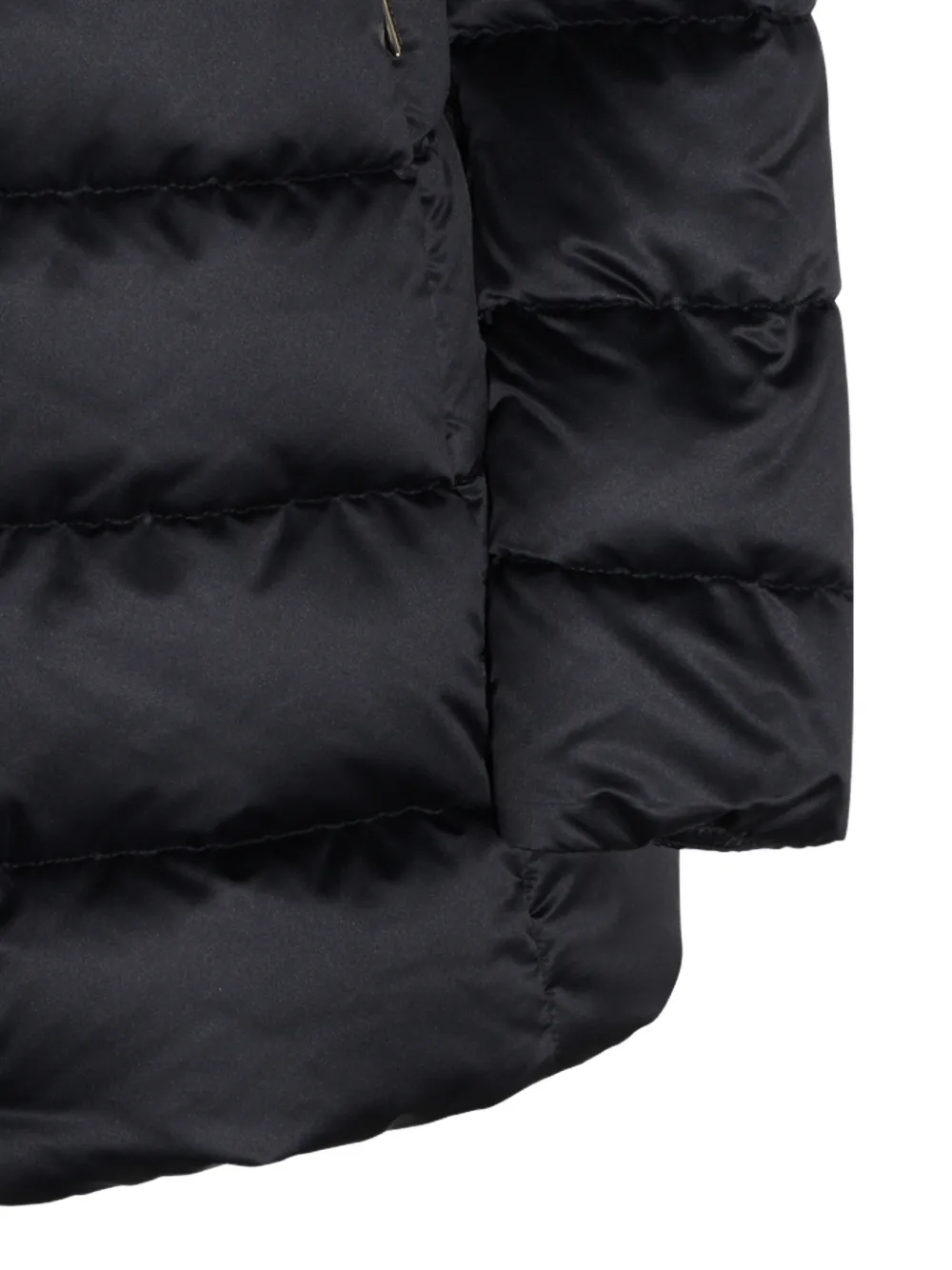 Moorer quilted hooded coat Zwart