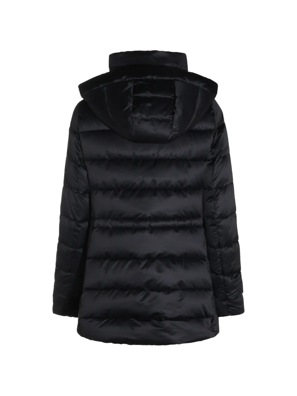 Moorer quilted hooded coat Zwart
