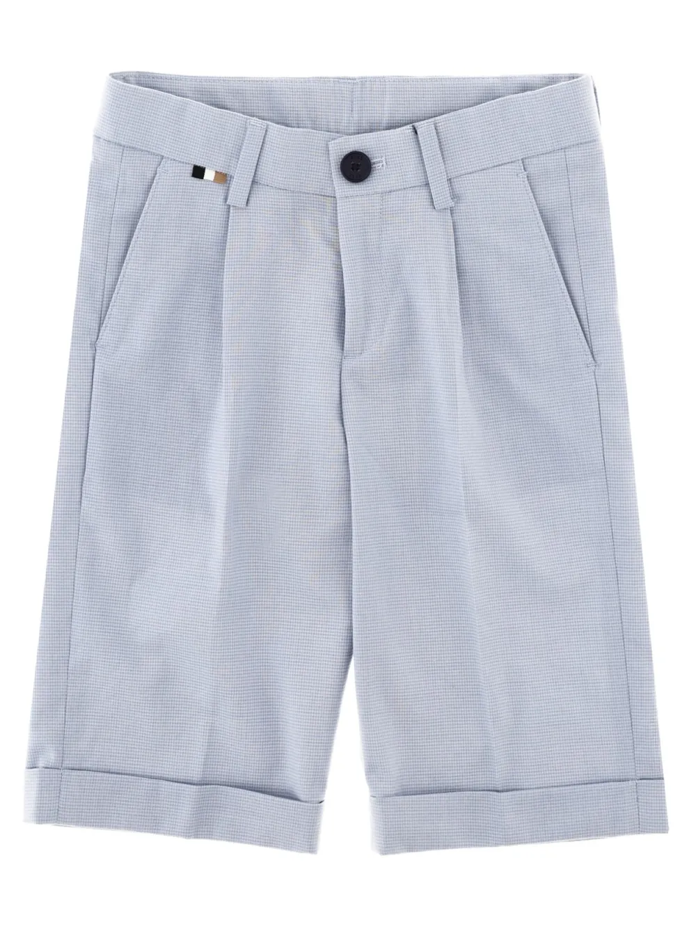 BOSS Kidswear Geplooide shorts met micro-ruit Blauw