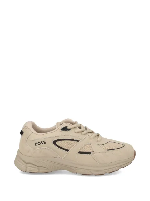 BOSS Kidswear trainers in leather and mesh