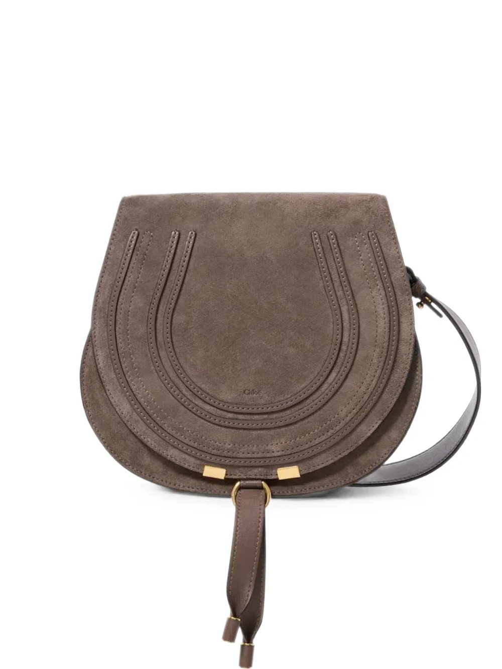 Chloé Marcie suede shoulder bag - Grigio