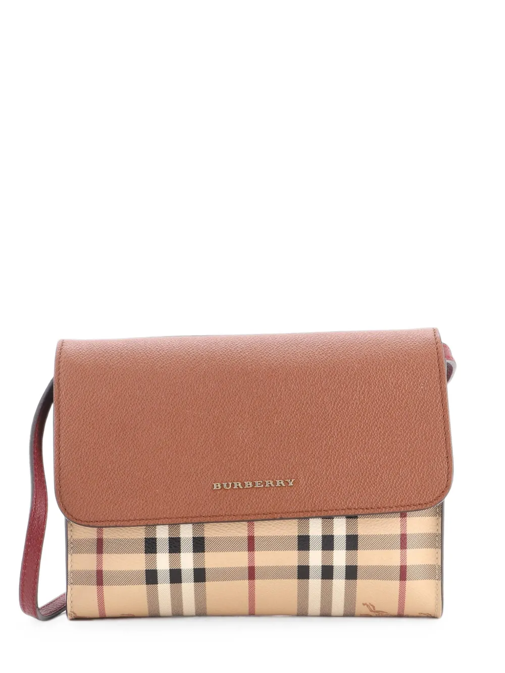 Burberry Pre-Owned Kleine Loxley Haymarket Umhängetasche aus beschichtetem Canvas und Leder - Braun