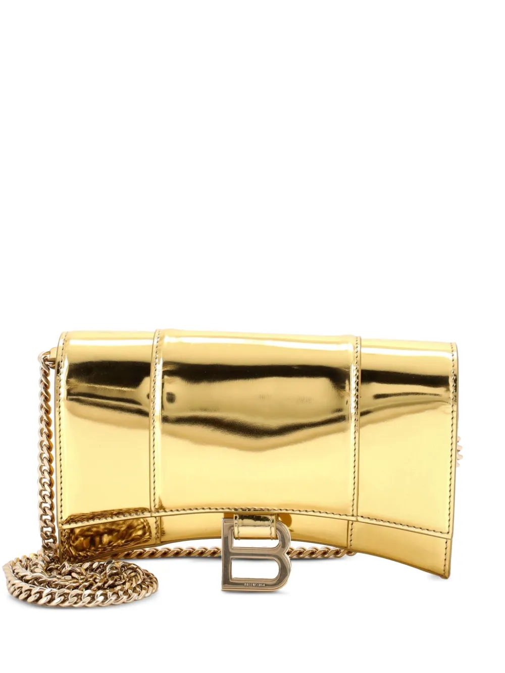 Balenciaga Pre-Owned Borsa a tracolla Hourglass in pelle con catena - Oro