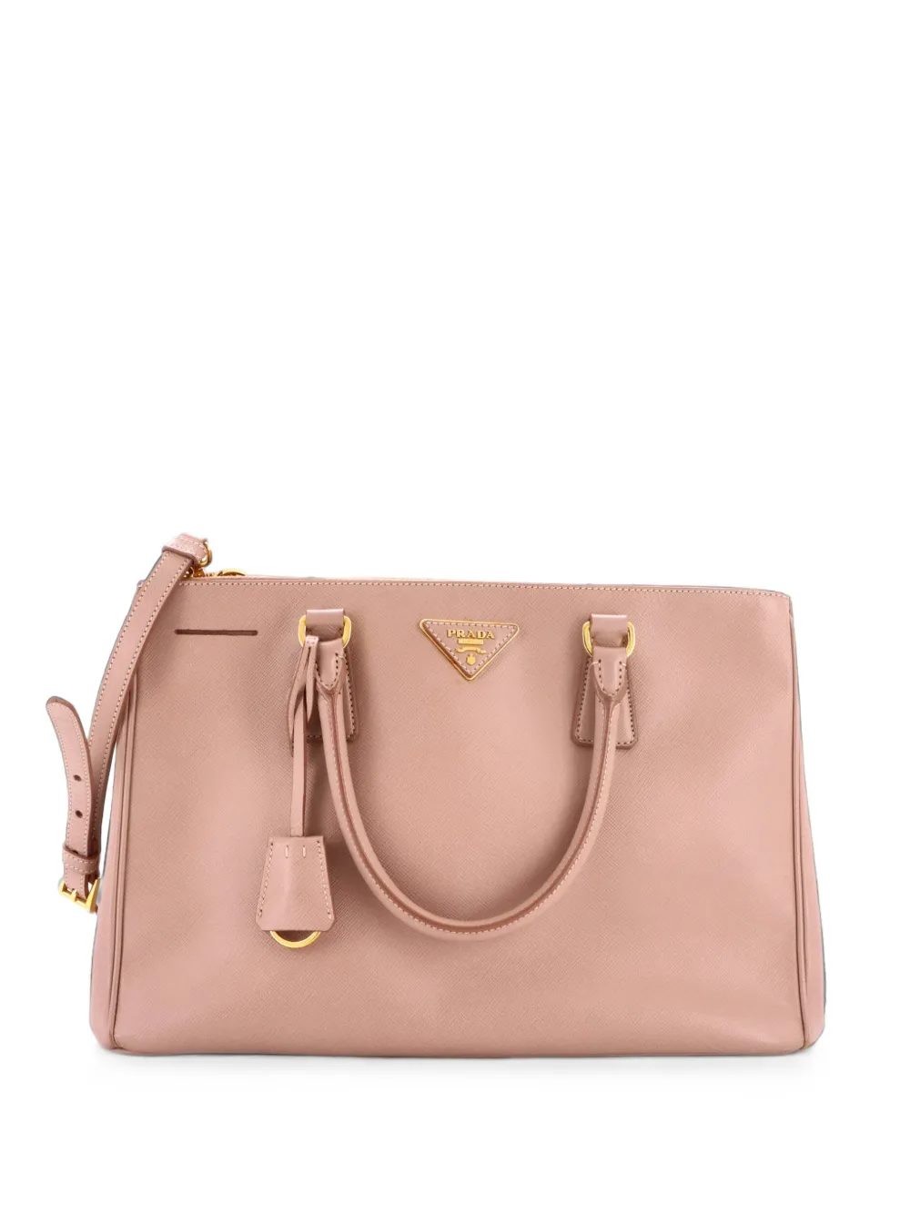 Prada Pre-Owned Borsa tote Double Zip Lux media in pelle Saffiano - Toni neutri