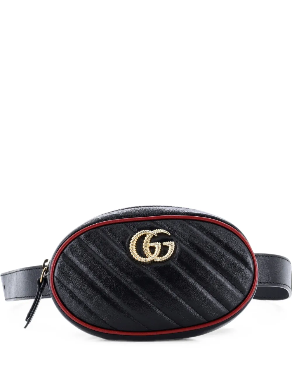 Gucci Pre-Owned GG Marmont Diagonal Quilted Leather belt bag - Nero