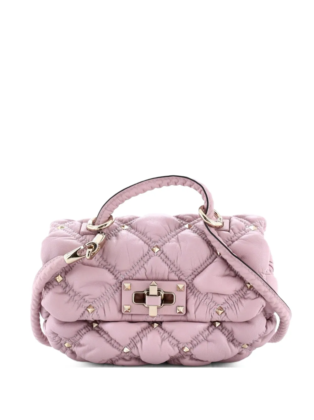 Valentino Garavani Pre-Owned Borsa a tracolla SpikeMe piccola in pelle trapuntata con battente - Rosa