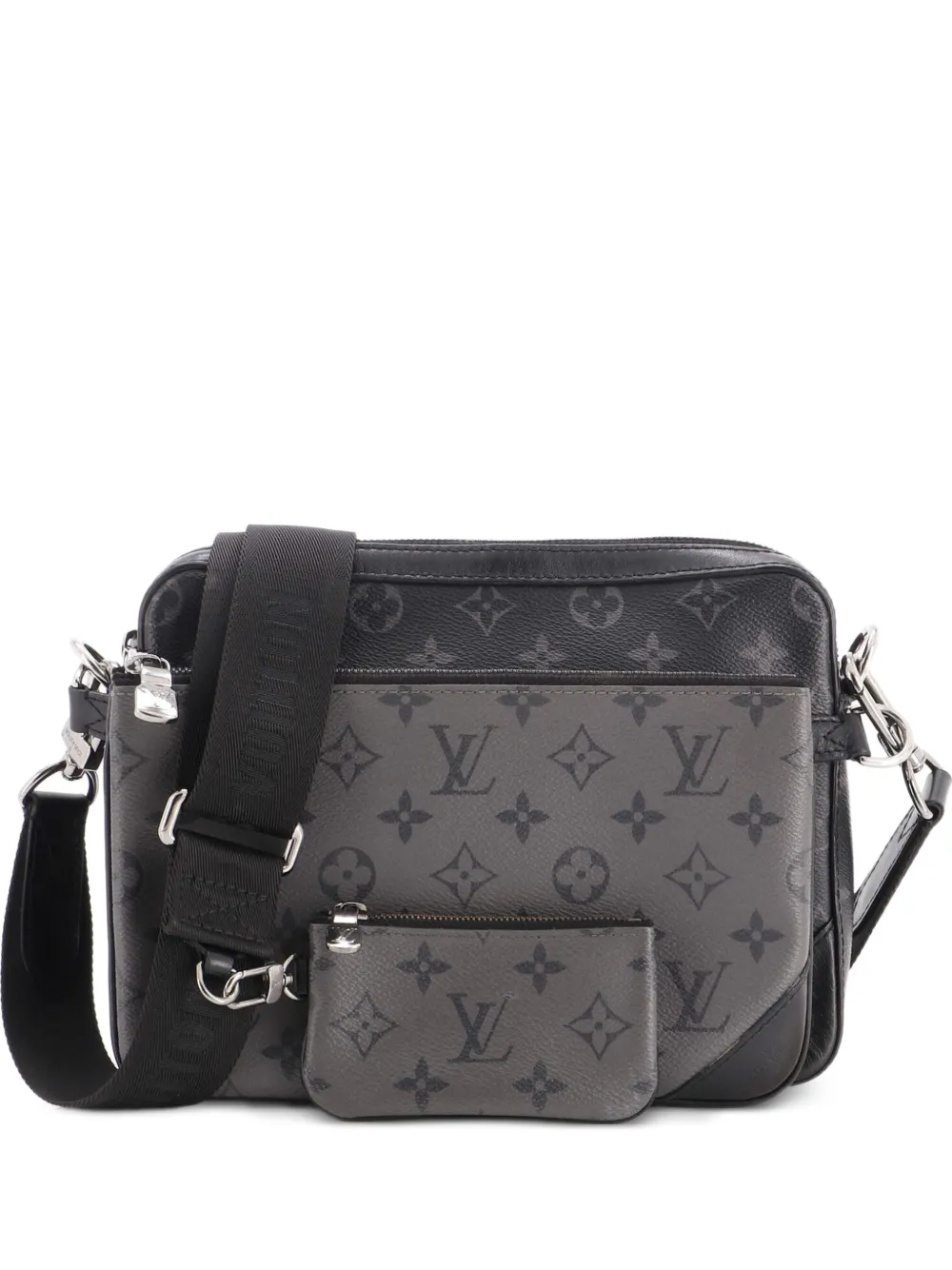 Louis Vuitton Pre-Owned Trio Messenger Bag Reverse Monogram Eclipse Canvas crossbody bag - Nero