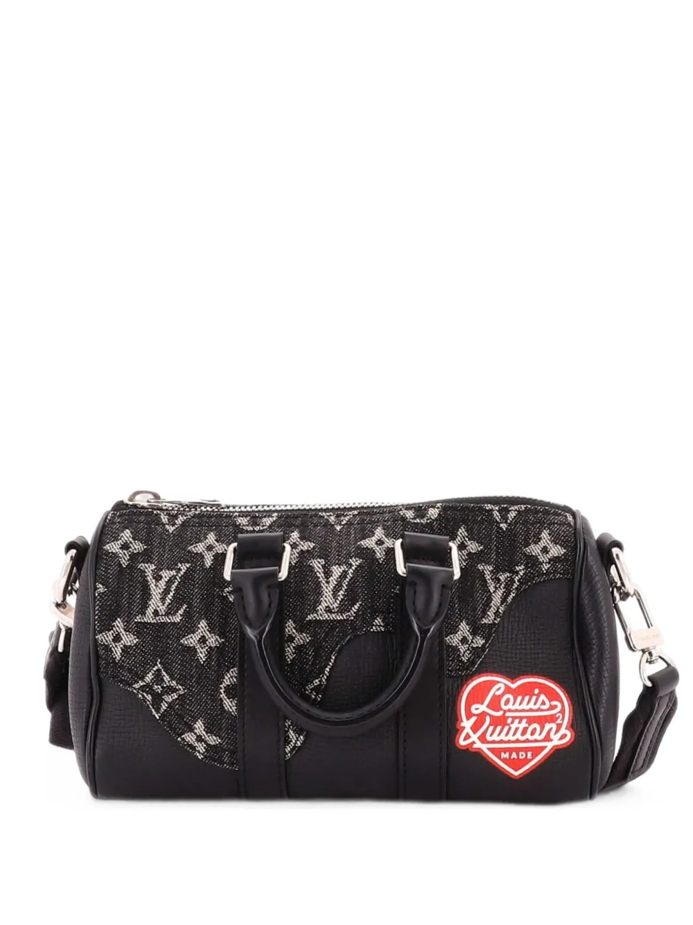 Louis Vuitton Pre-Owned Borsa a spalla Nigo Keepall Bandouliere XS in denim e pelle Taurillon con monogramma - Nero