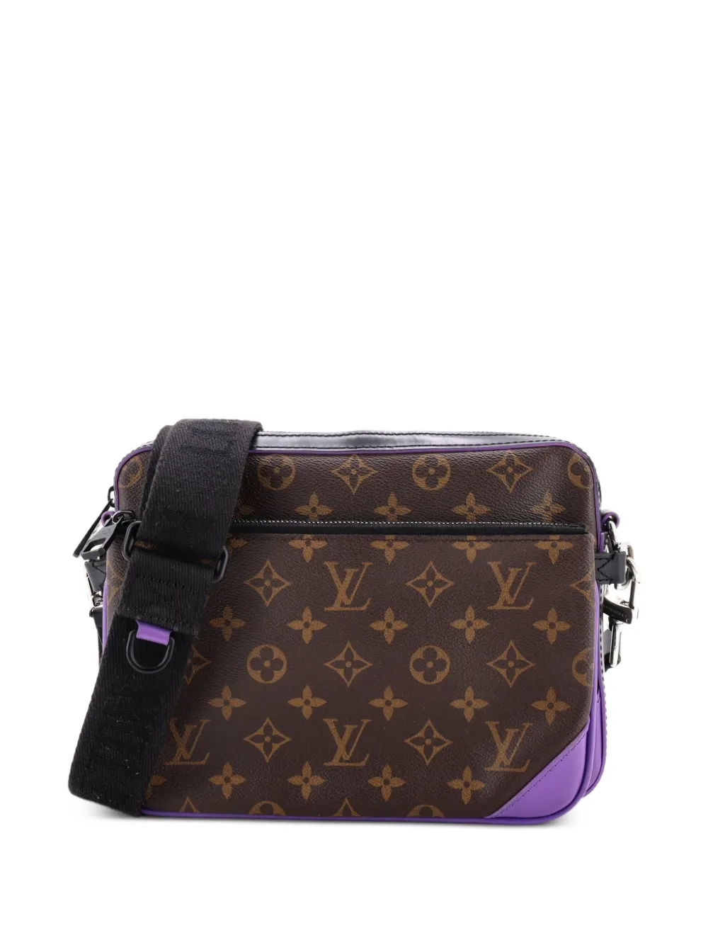 Louis Vuitton Pre-Owned Borsa a tracolla Trio Messenger in tela Monogram Macassar - Marrone