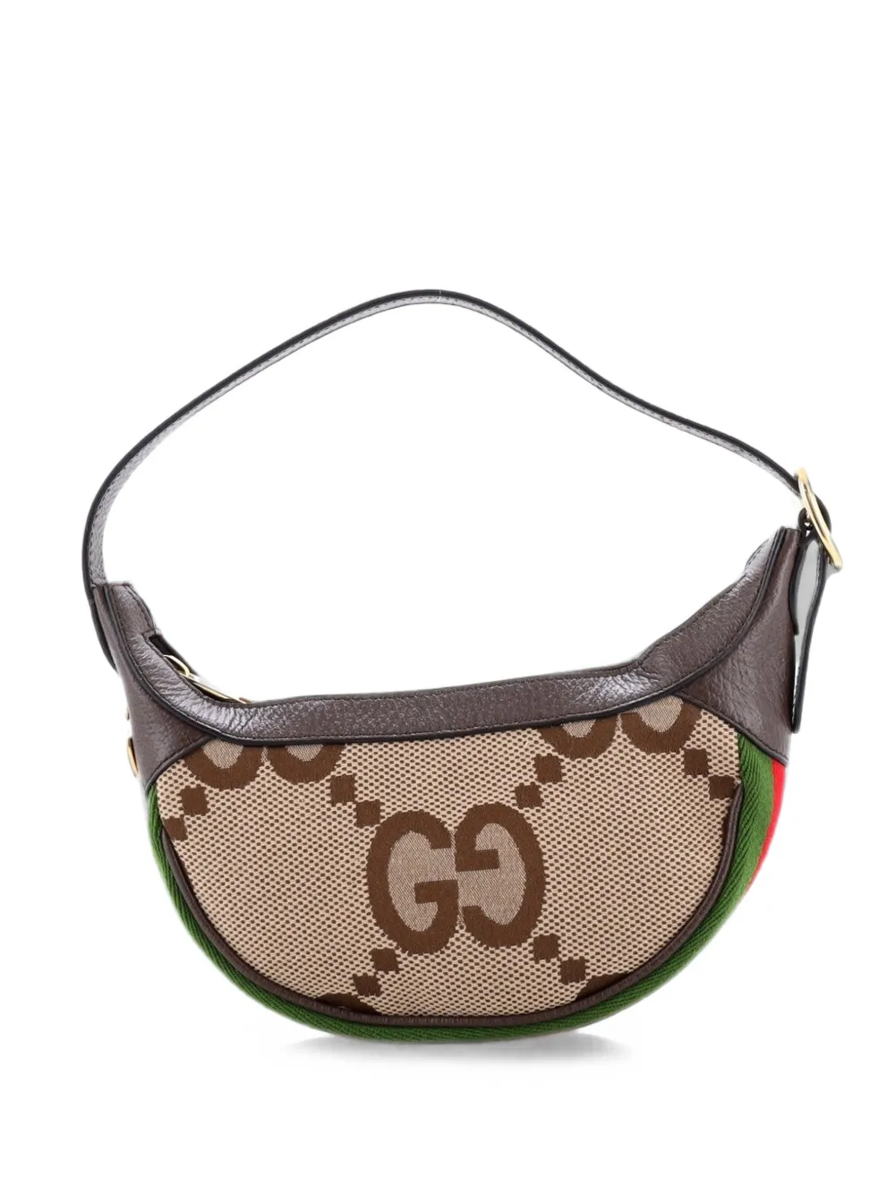 Gucci Pre-Owned Borsa passepartout Ophidia mini a mezza luna in tela Jumbo GG - Marrone