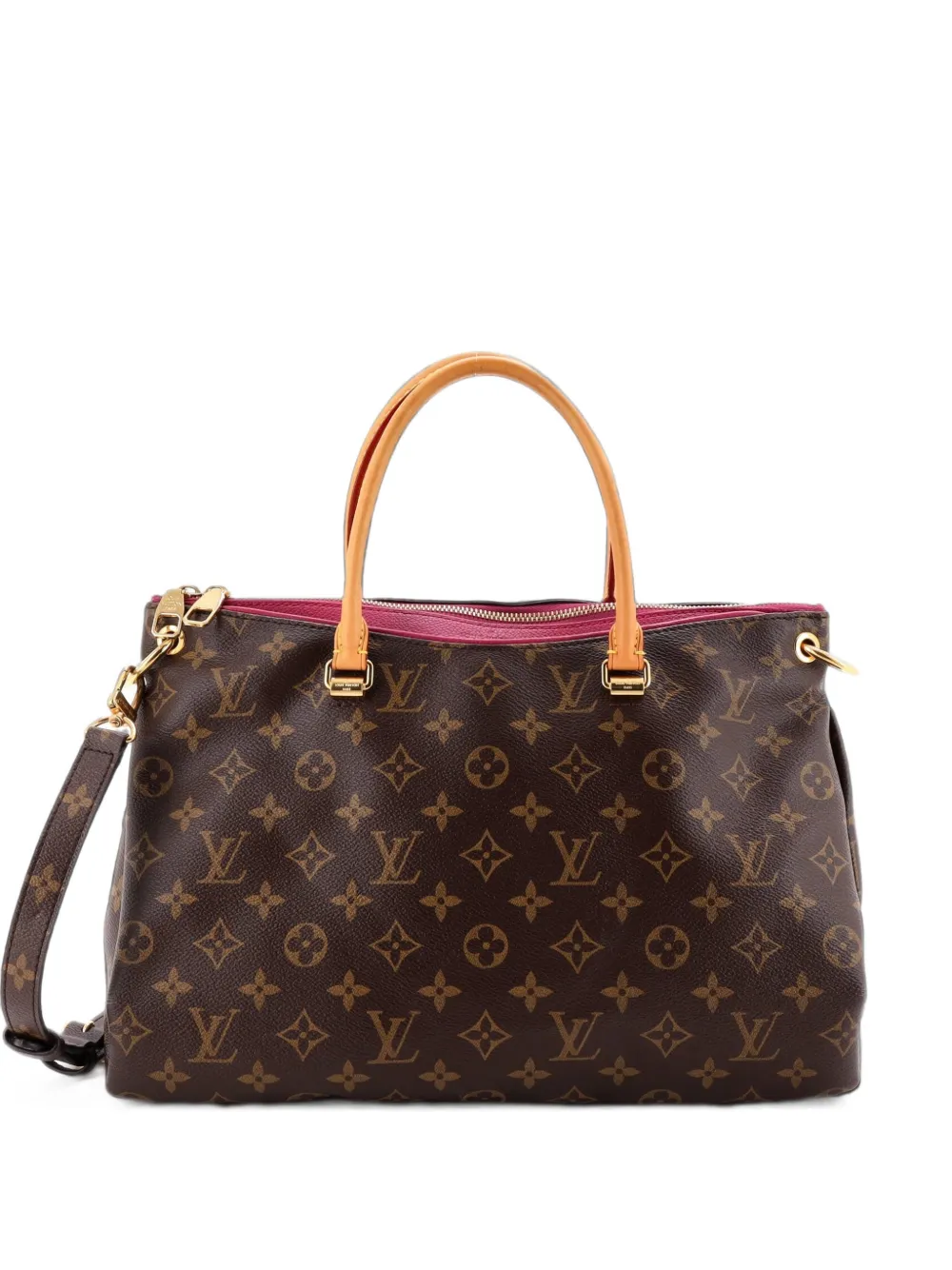 Louis Vuitton Pre-Owned Borsa tote Pallas in pelle e tela con monogramma e tracolla - Viola
