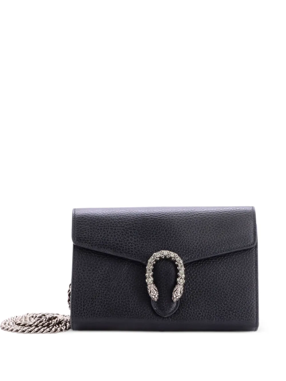 Gucci Pre-Owned Dionysus Chain Wallet Leather with Embellished Detail Small crossbody bag - Black