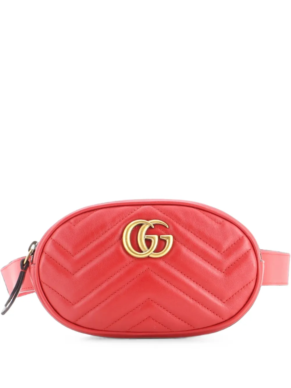Gucci Pre-Owned GG Marmont Matelasse Leather belt bag - Rosso