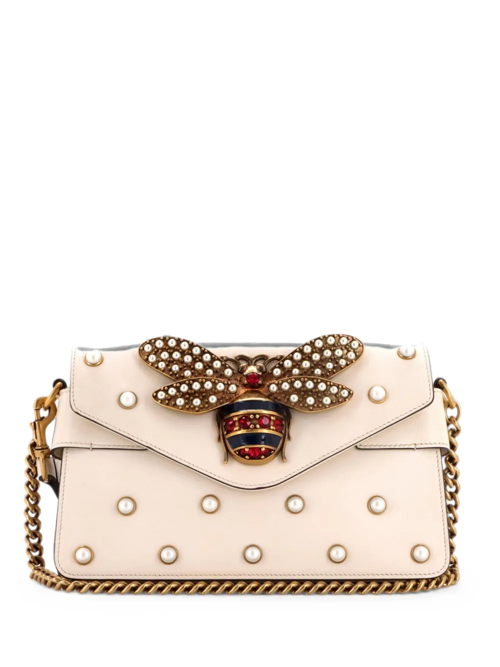 Gucci Pre-Owned Borsa a spalla Broadway mini in pelle con decorazione - Toni neutri