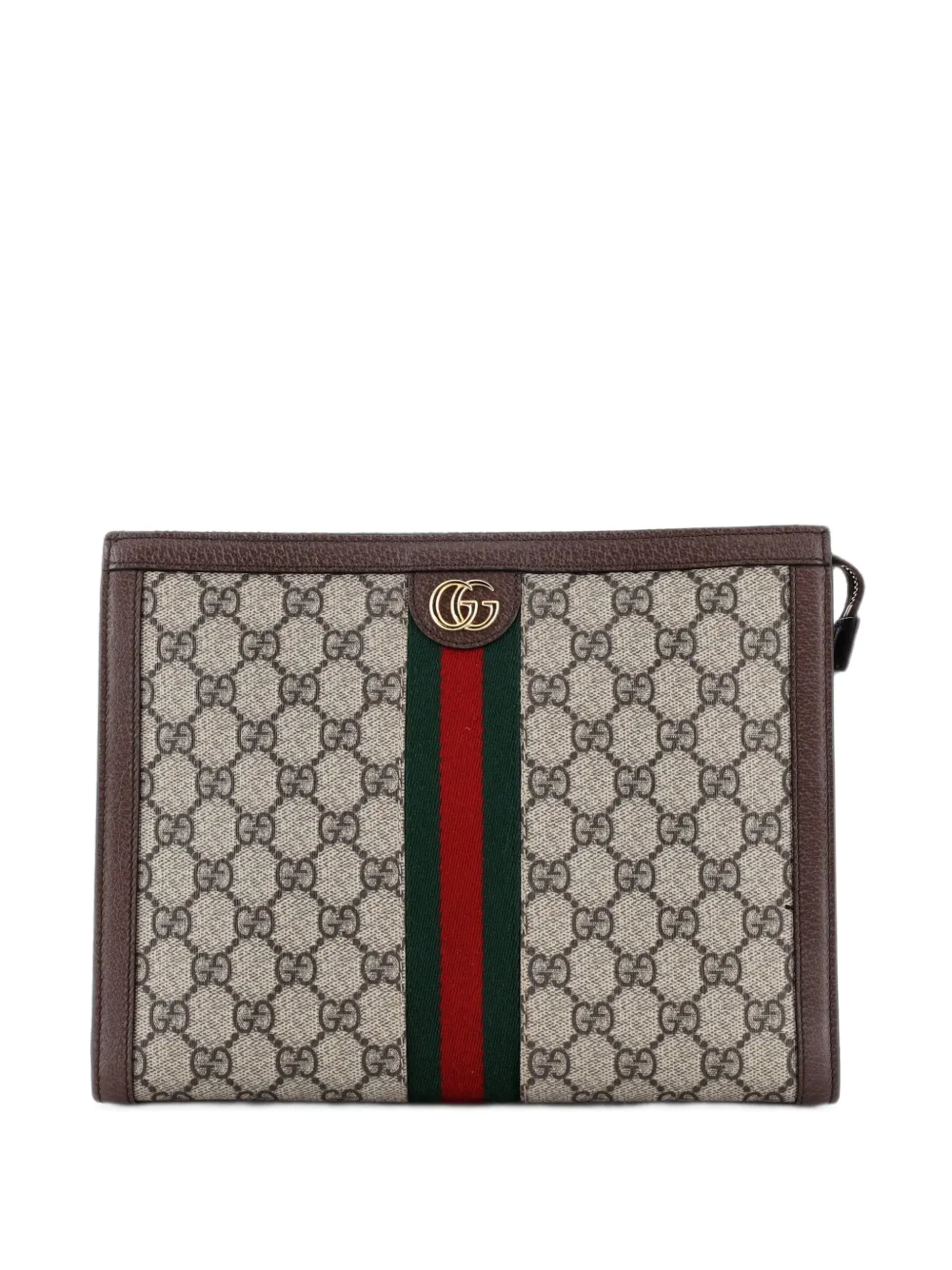 Gucci Pre-Owned Ophidia Pouch GG Coated Canvas Medium clutch bag - Marrone