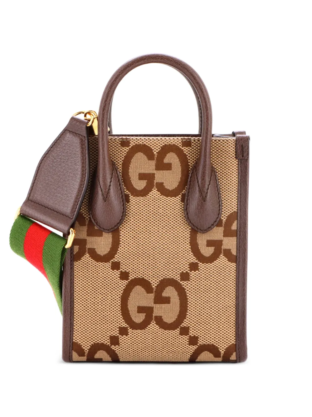 Gucci Pre-Owned Vertical Tote Jumbo GG Canvas Mini crossbody bag - Marrone