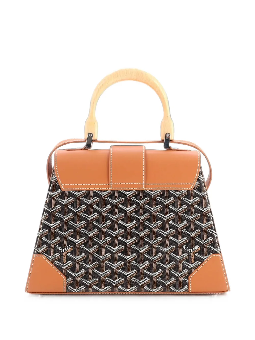 Goyard Pre-Owned Saigon Top Handle Bag Coated Canvas with Leather PM satchel - Marrone