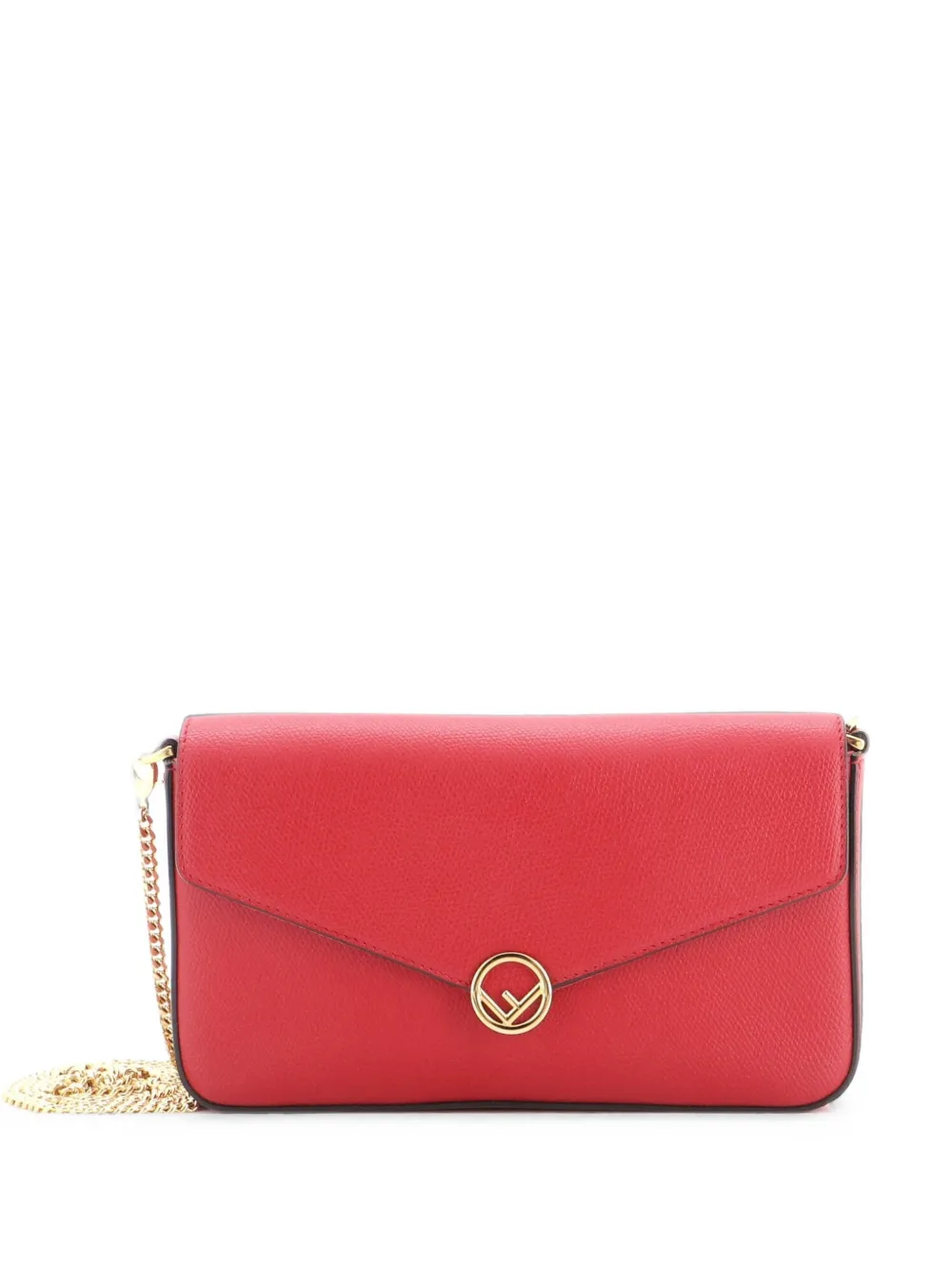 Fendi Pre-Owned F Is Fendi Envelope Chain Clutch Leather Small crossbody bag - Rosso