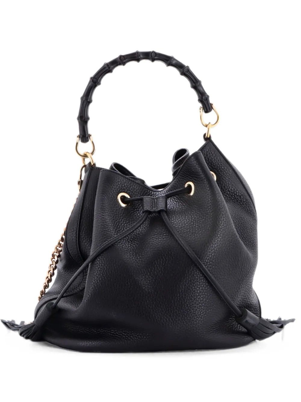 Gucci Pre-Owned Borsa a secchiello Miss Bamboo media in pelle - Nero