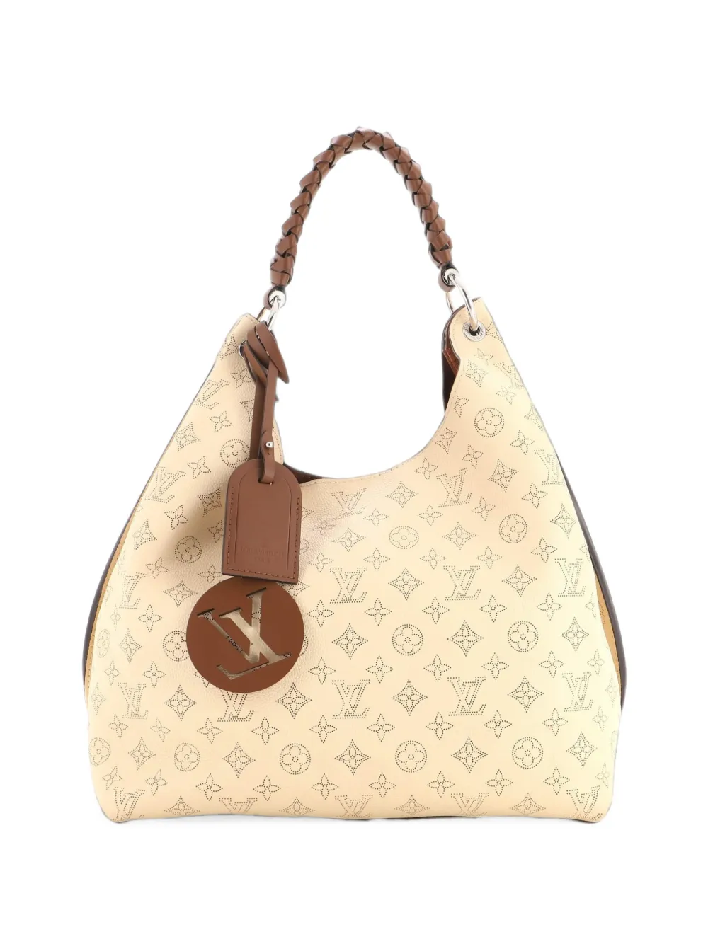 Louis Vuitton Pre-Owned Carmel Mahina Leather hobo bag - Nude