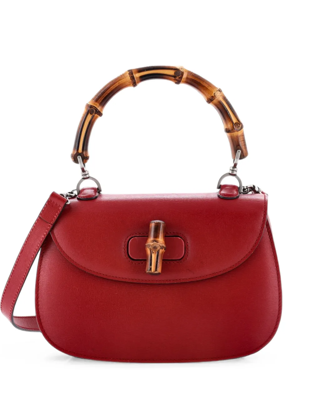 Gucci Pre-Owned Borsa a tracolla Bamboo 1947 media in pelle con manico - Rosso