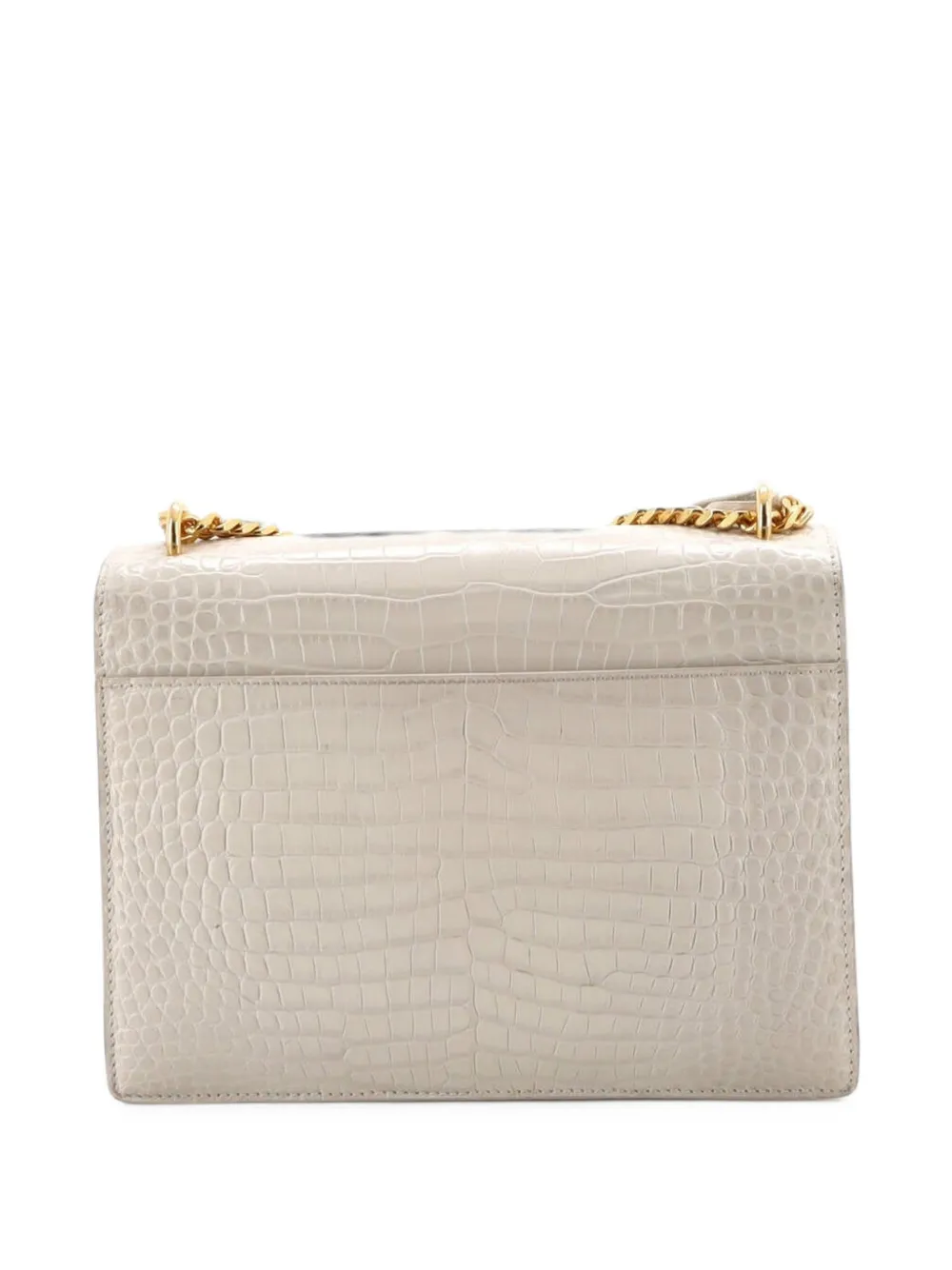 Saint Laurent Pre-Owned Sunset Crocodile Embossed Leather Medium crossbody bag - Weiß
