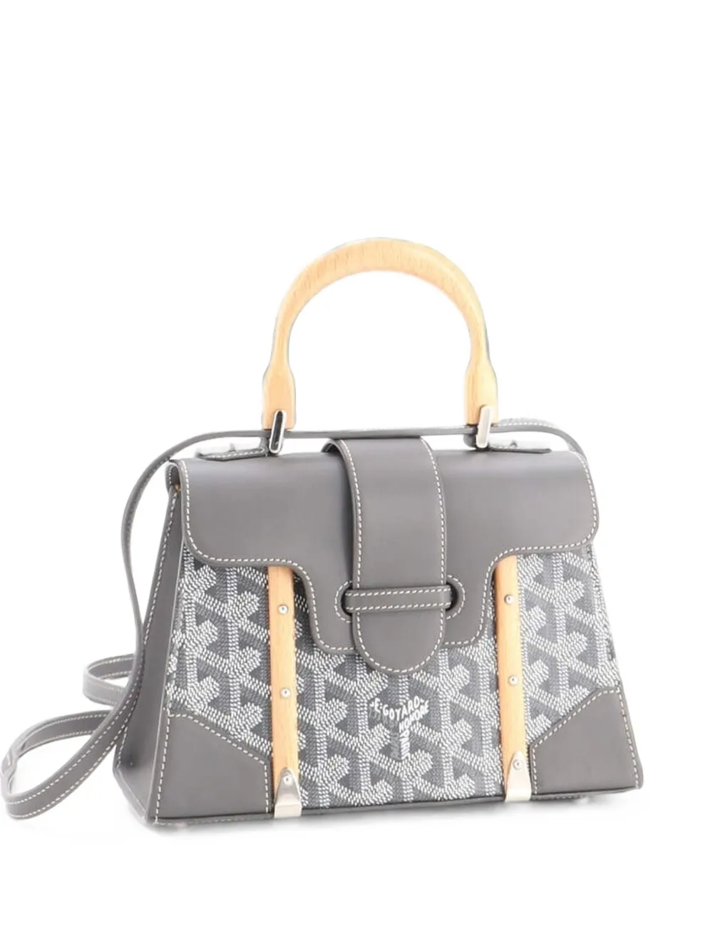 Goyard Pre-Owned Mini Saigon Satchel-Tasche aus beschichtetem Canvas mit Leder - Grau