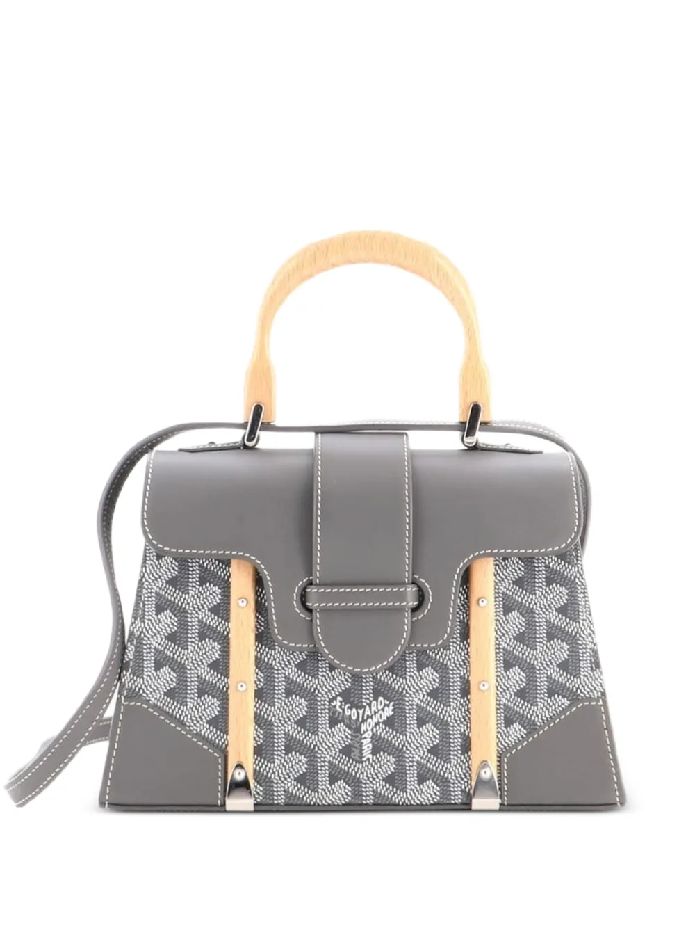 Goyard Pre-Owned Borsa a mano Saigon mini in tela cerata e pelle con manico - Grigio