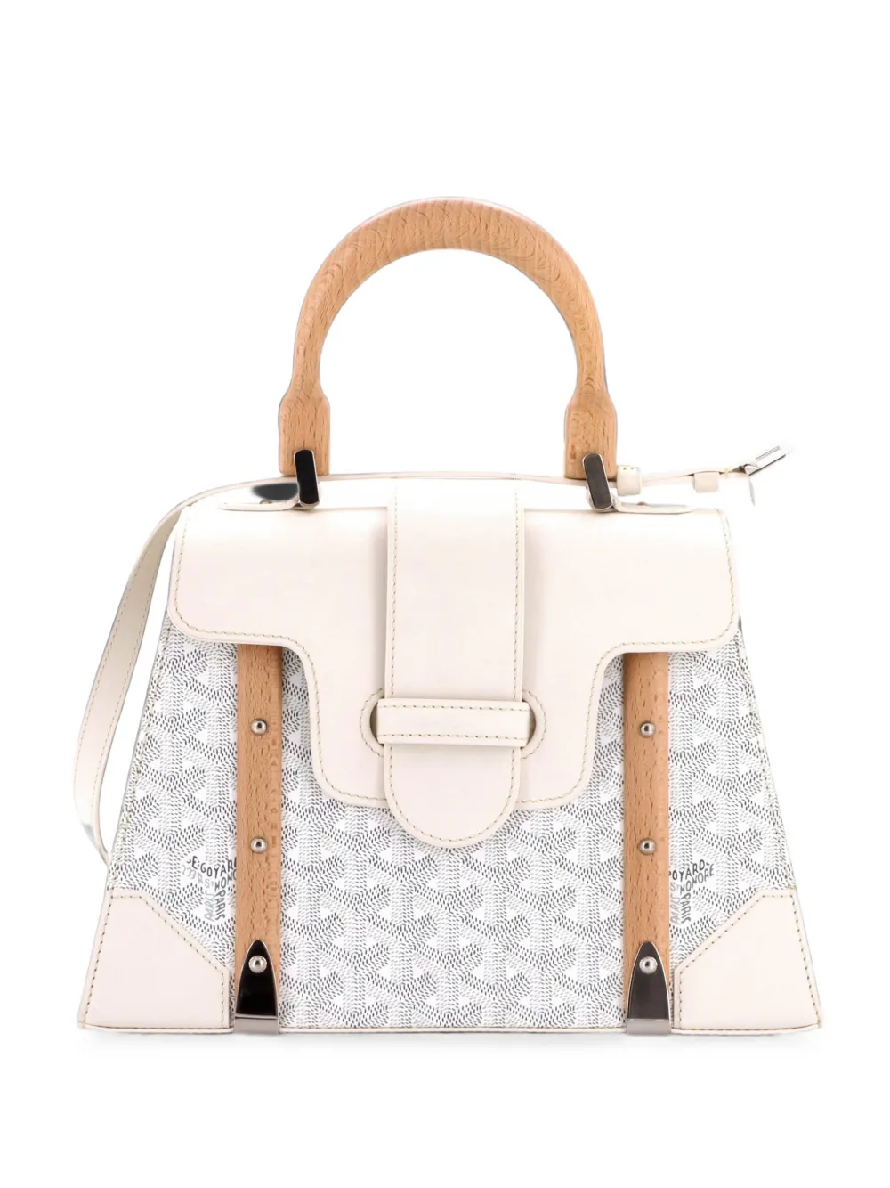 Goyard Pre-Owned Saigon Top Handle Bag Coated Canvas with Leather PM satchel - Weiß