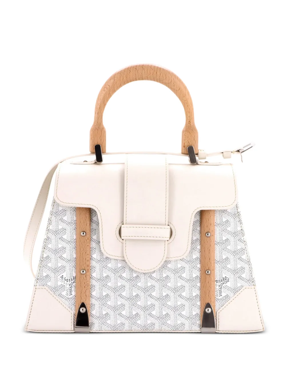 Goyard Pre-Owned Saigon Top Handle Bag Coated Canvas with Leather PM satchel - Bianco