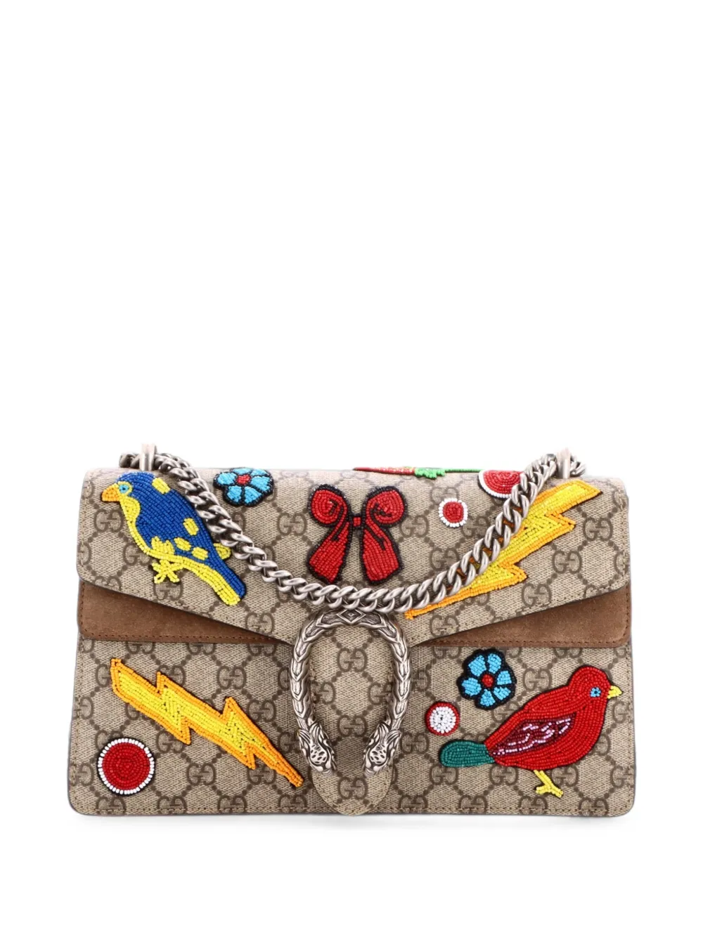 Gucci Pre-Owned Dionysus Bag Embellished GG Coated Canvas Small shoulder bag - Marrone