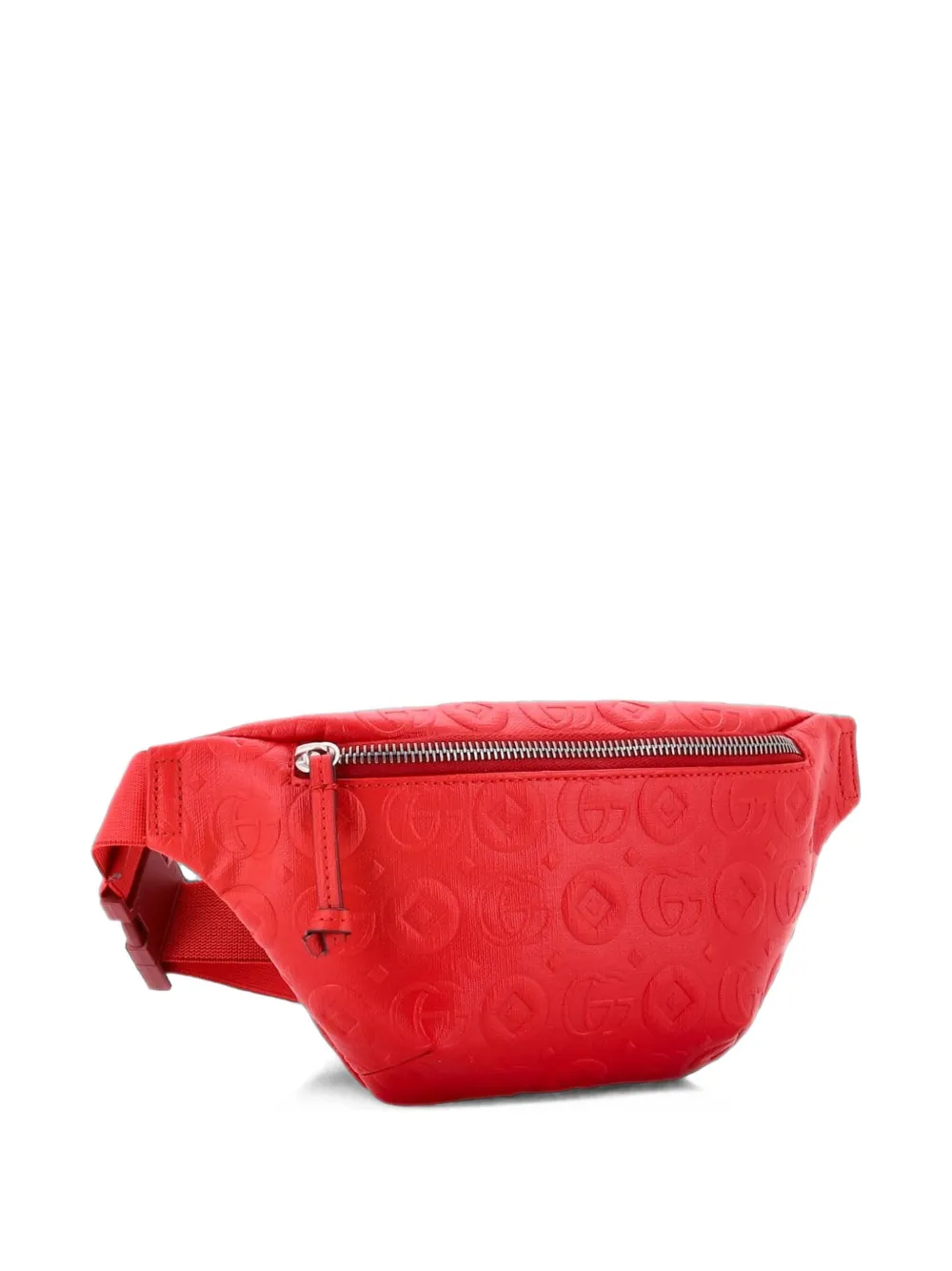 Pre-owned Gucci Children's Embossed Leather Belt Bag In Red