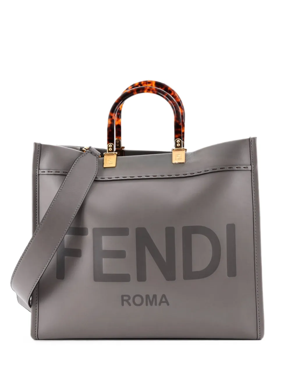 Fendi Pre-Owned Sunshine Shopper Leather Medium tote bag - Grigio
