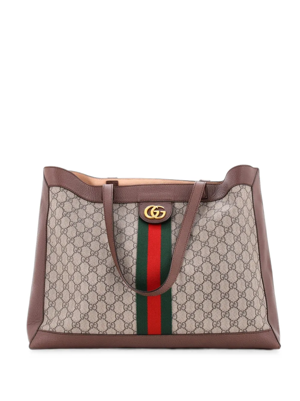 Gucci Pre-Owned Disney Three Little Pigs Ophidia Soft Open GG Coated Canvas East West tote bag - Marrone