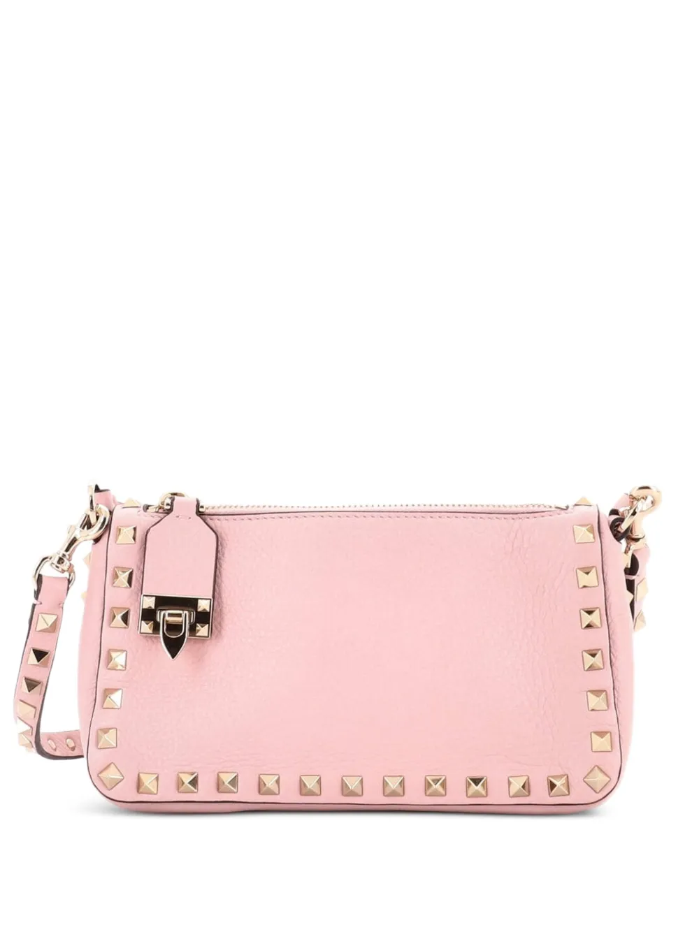 Valentino Garavani Pre-Owned Rockstud Zip Pochette Leather Small shoulder bag - Rosa