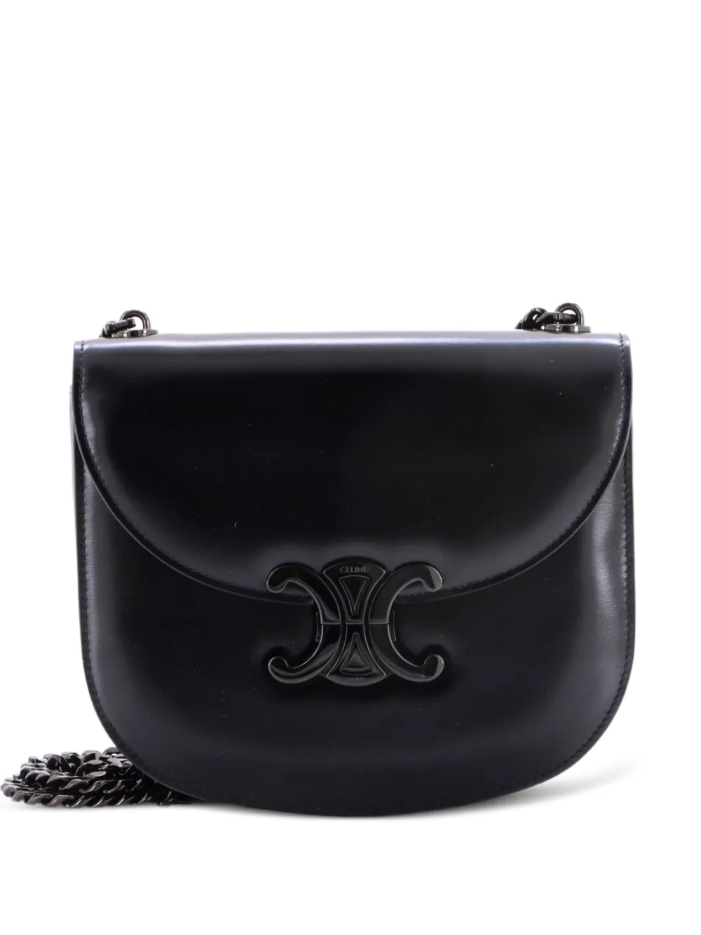 Celine Pre-Owned Triomphe Besace Clea Chain Flap Bag Leather shoulder bag - Nero