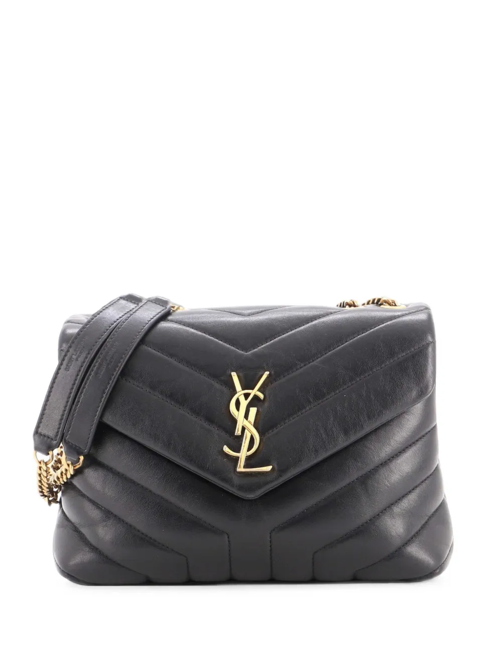 Saint Laurent Pre-Owned Loulou Matelasse Chevron Leather Small shoulder bag - Schwarz