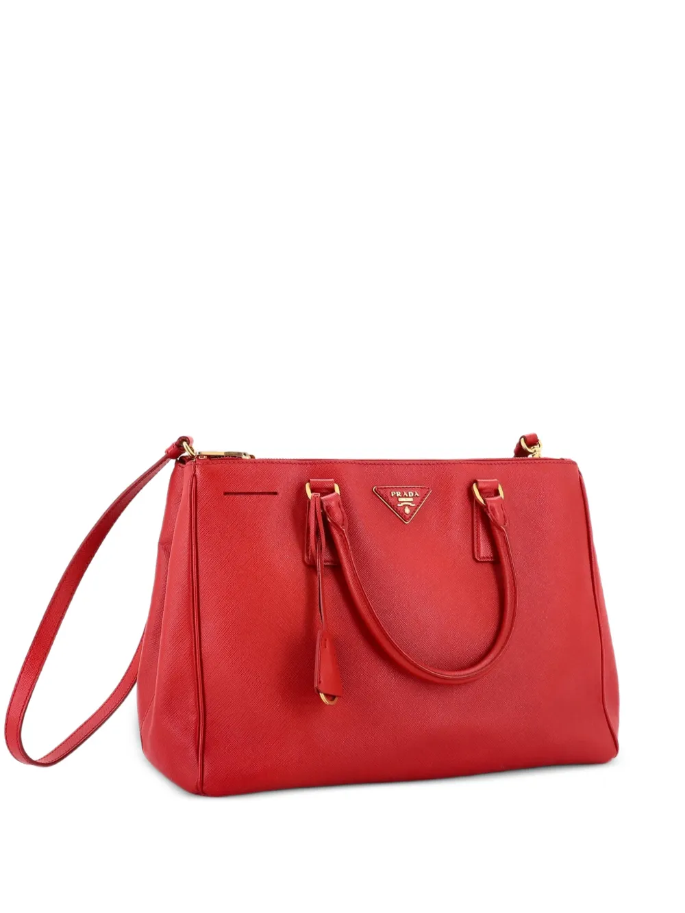 Prada Pre-Owned Double Zip Lux Saffiano Leather Large tote bag - Rosso