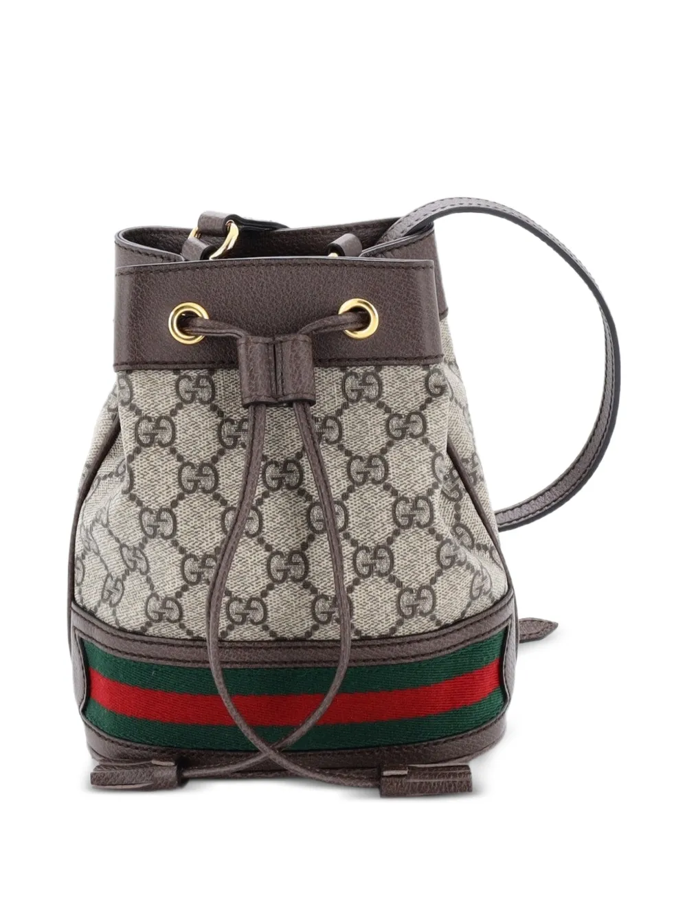 Gucci Pre-Owned Borsa a secchiello Ophidia mini in tela cerata GG - Marrone