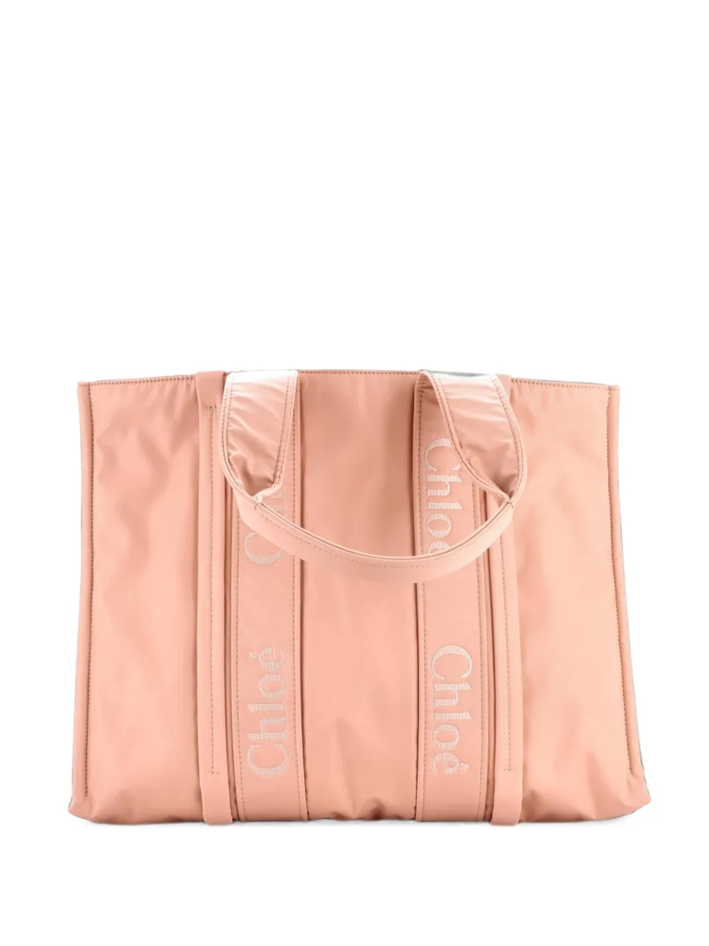 Chloé Pre-Owned Woody Recycled Nylon Large tote bag - Rosa