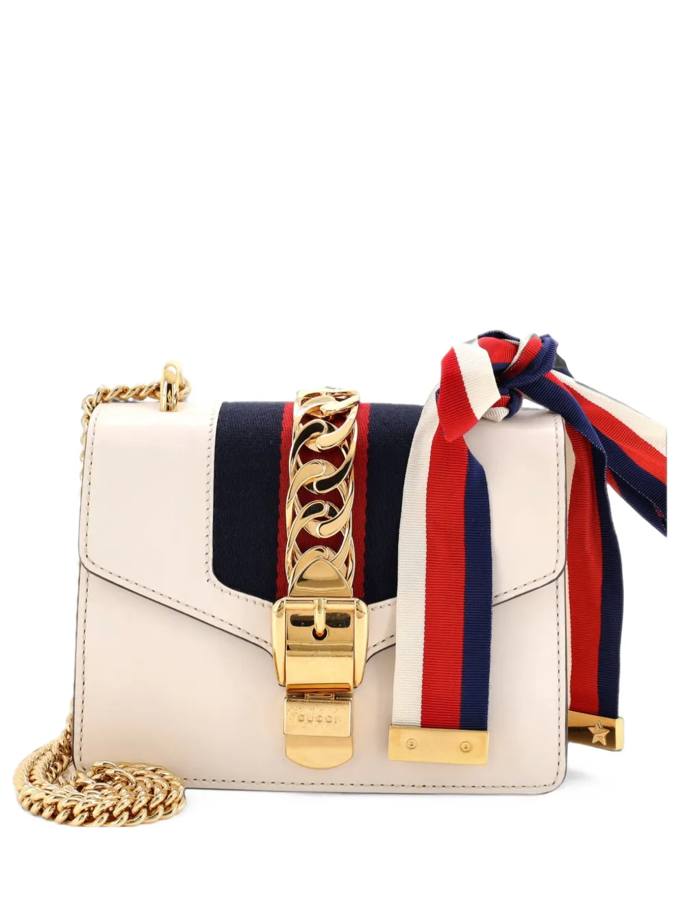 Gucci Pre-Owned Sylvie Chain Shoulder Bag Leather Mini crossbody bag - Toni neutri