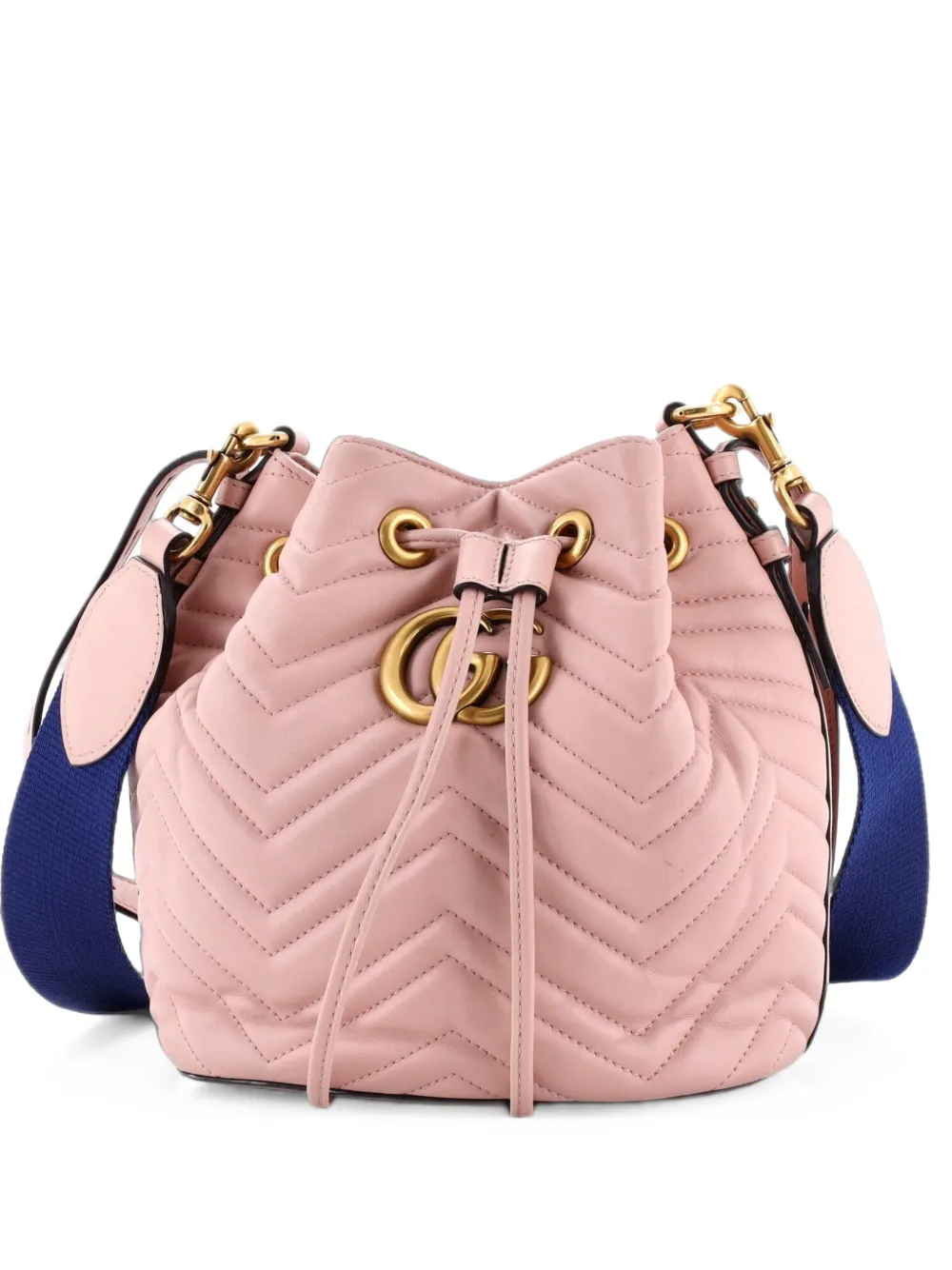 Gucci Pre-Owned Borsa a secchiello GG Marmont piccola in pelle matelassé - Rosa