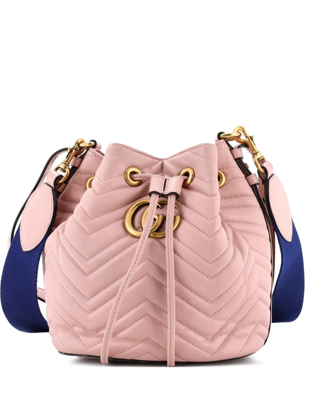 Gucci Pre-Owned petit sac seau en cuir matelassé à motif GG Marmont - Rose Gucci Pre-Owned petit sac seau en cuir matelassé à motif GG Marmont - Rose