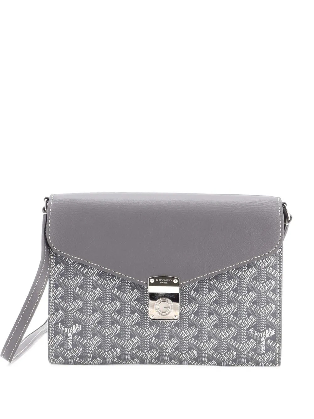 Goyard Pre-Owned Chypre Wallet on Strap Coated Canvas with Leather crossbody bag - Grigio