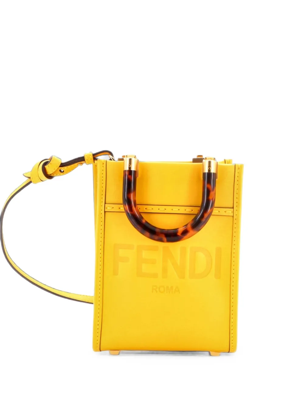 Fendi Pre-Owned Sunshine Shopper Tote Leather Mini crossbody bag - Giallo