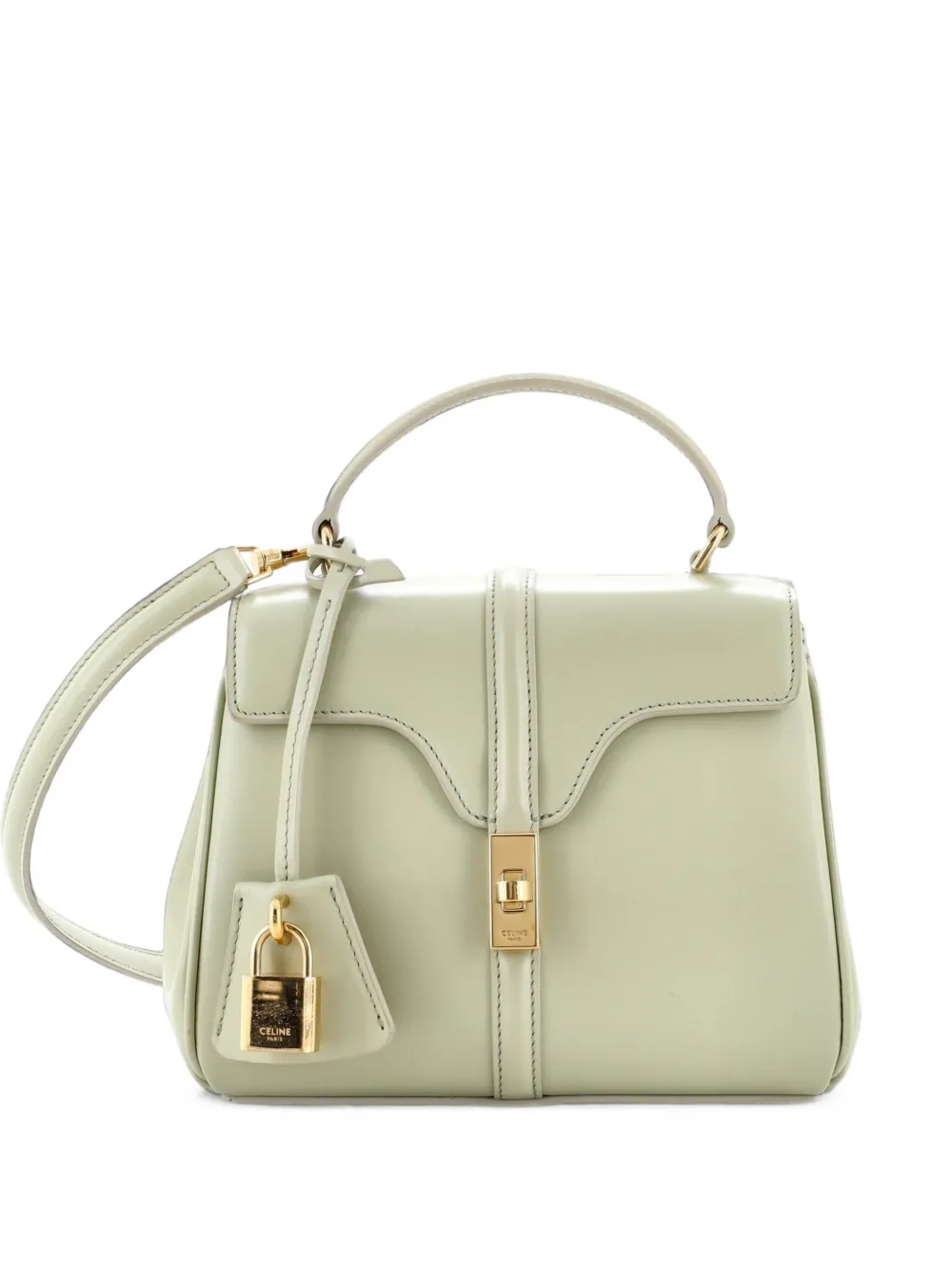 Celine Pre-Owned Borsa a tracolla 16 mini in pelle di vitello liscia con manico - Verde