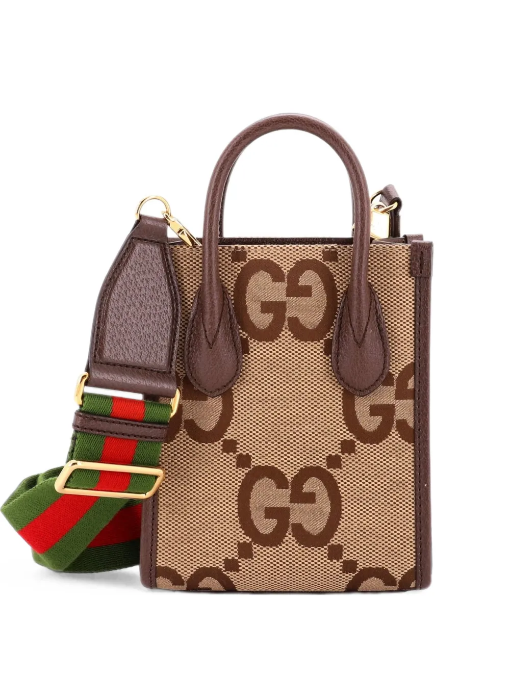 Gucci Pre-Owned Vertical Tote Jumbo GG Canvas Mini crossbody bag - Marrone