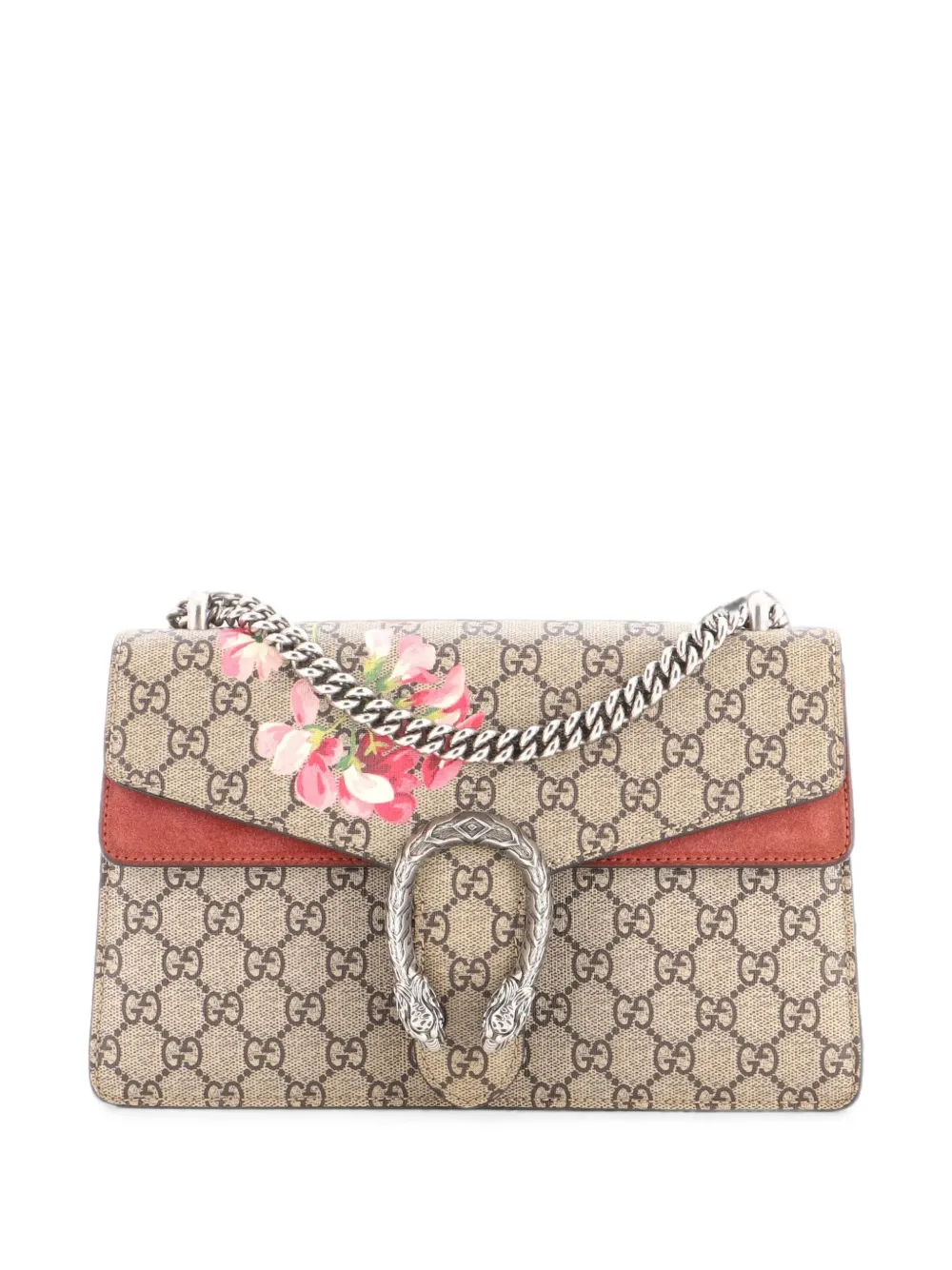 Gucci Pre-Owned Dionysus Bag Blooms Print GG Coated Canvas Small shoulder bag - Braun