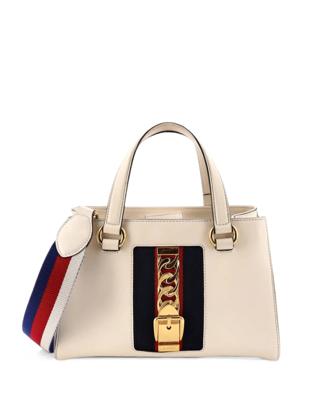 Gucci Pre-Owned Sylvie Top Handle Tote Leather Medium satchel - Bianco